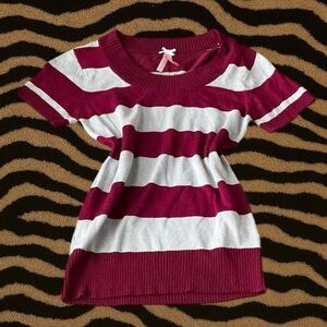 Derek Heart Y2K Striped Babydoll Sweater Top – Size L